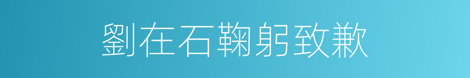 劉在石鞠躬致歉的同義詞