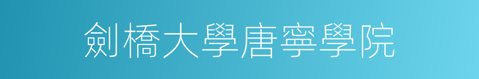 劍橋大學唐寧學院的同義詞
