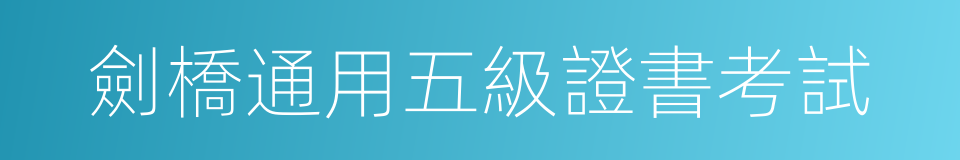 劍橋通用五級證書考試的同義詞