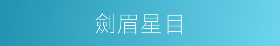 劍眉星目的意思
