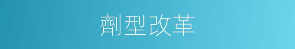 劑型改革的同義詞