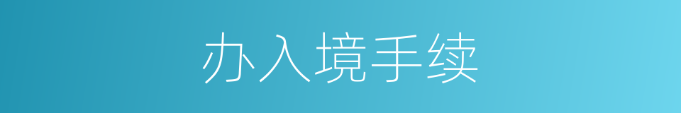 办入境手续的同义词