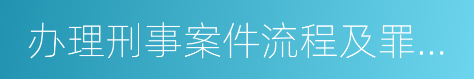 办理刑事案件流程及罪名适用的同义词