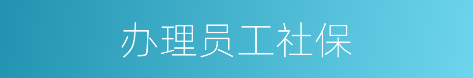 办理员工社保的同义词