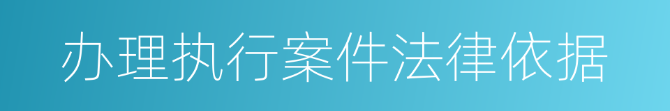 办理执行案件法律依据的同义词