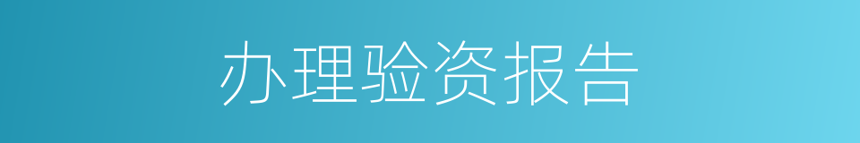 办理验资报告的同义词