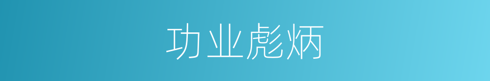 功业彪炳的同义词