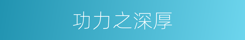 功力之深厚的同义词