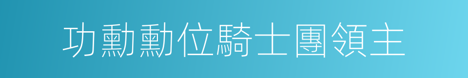 功勳勳位騎士團領主的同義詞