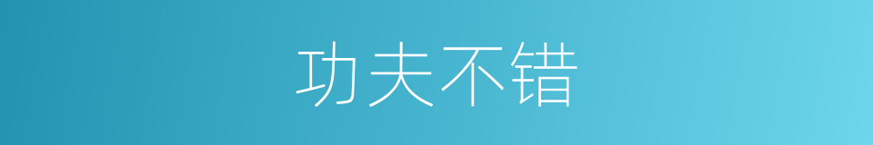 功夫不错的同义词