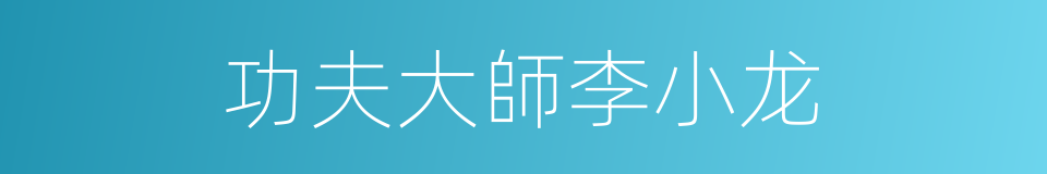 功夫大師李小龙的同義詞