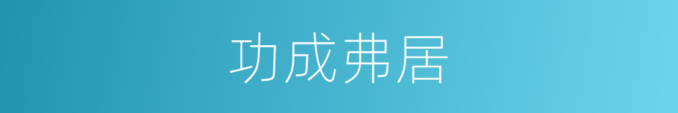 功成弗居的意思