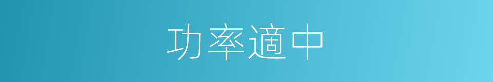 功率適中的同義詞