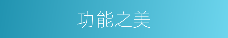 功能之美的同义词