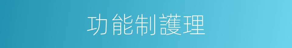 功能制護理的同義詞