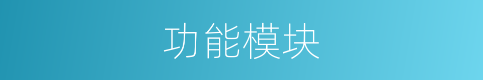 功能模块的意思
