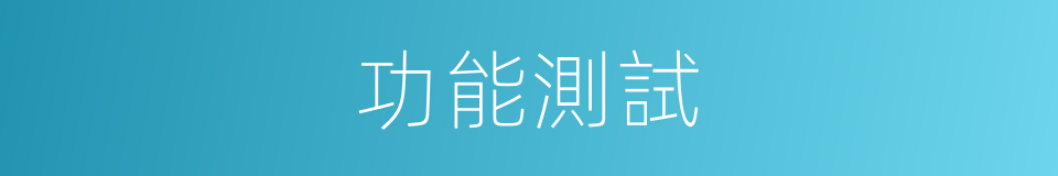 功能測試的同義詞