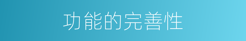 功能的完善性的同义词