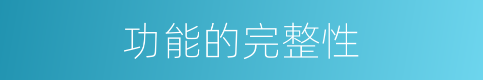 功能的完整性的同义词