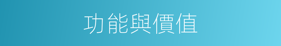 功能與價值的同義詞