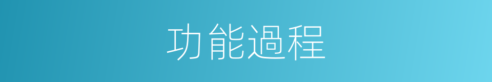 功能過程的同義詞