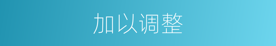 加以调整的同义词
