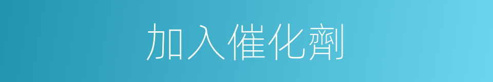 加入催化劑的同義詞