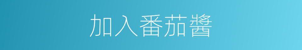 加入番茄醬的同義詞