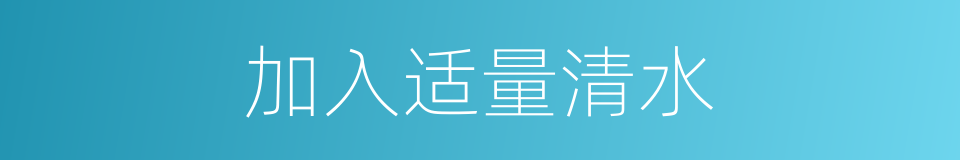 加入适量清水的同义词