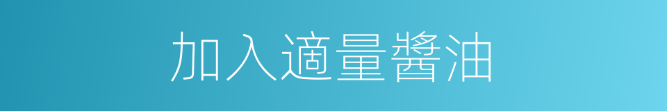 加入適量醬油的同義詞
