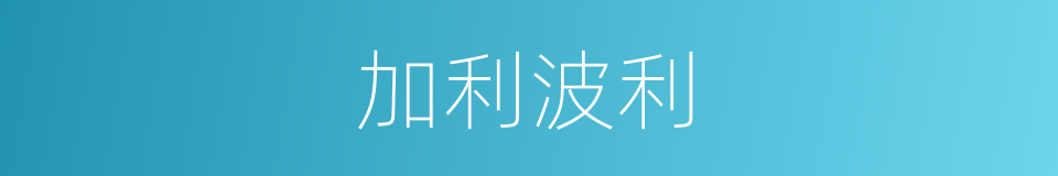 加利波利的同义词