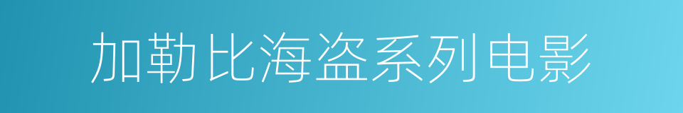 加勒比海盗系列电影的同义词