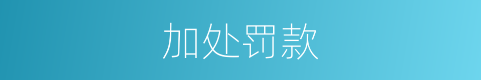 加处罚款的同义词