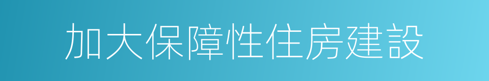 加大保障性住房建設的同義詞