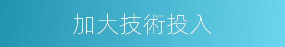 加大技術投入的同義詞