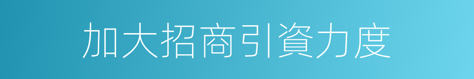 加大招商引資力度的同義詞