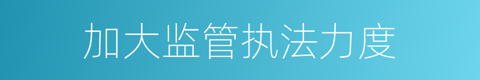 加大监管执法力度的同义词