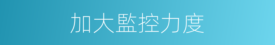 加大監控力度的同義詞