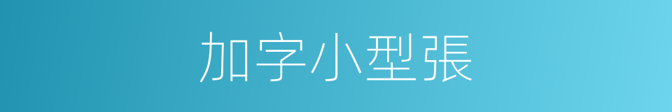 加字小型張的同義詞
