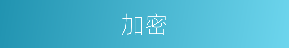 加密的意思