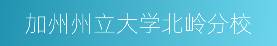 加州州立大学北岭分校的同义词