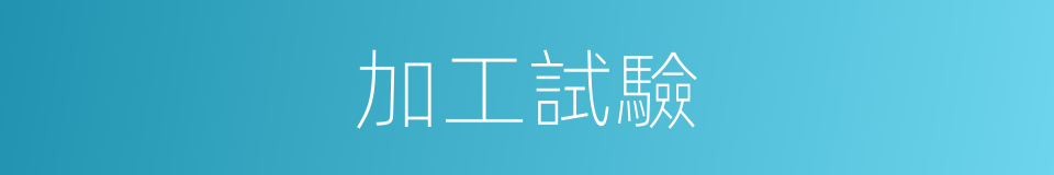 加工試驗的同義詞