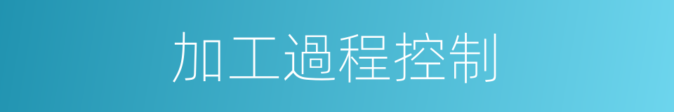 加工過程控制的同義詞