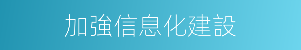 加強信息化建設的同義詞