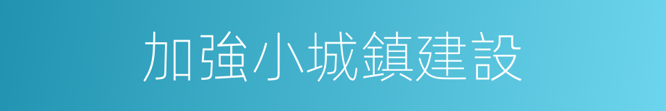 加強小城鎮建設的同義詞