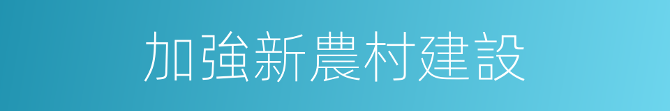 加強新農村建設的同義詞