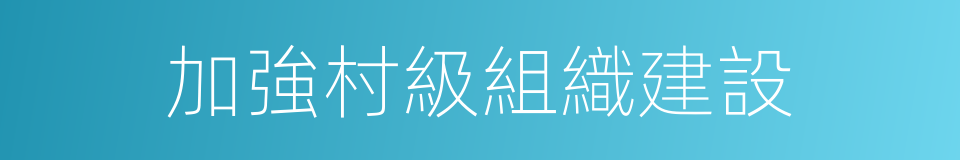 加強村級組織建設的同義詞