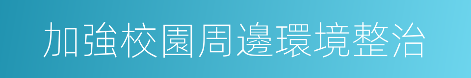 加強校園周邊環境整治的同義詞