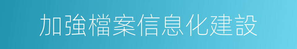 加強檔案信息化建設的同義詞