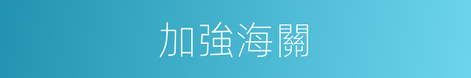 加強海關的同義詞